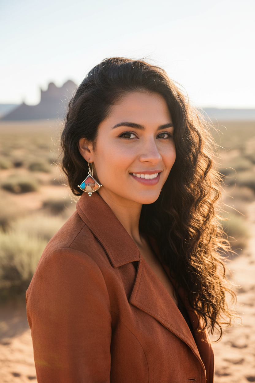 Hispanic woman in southwestern setting