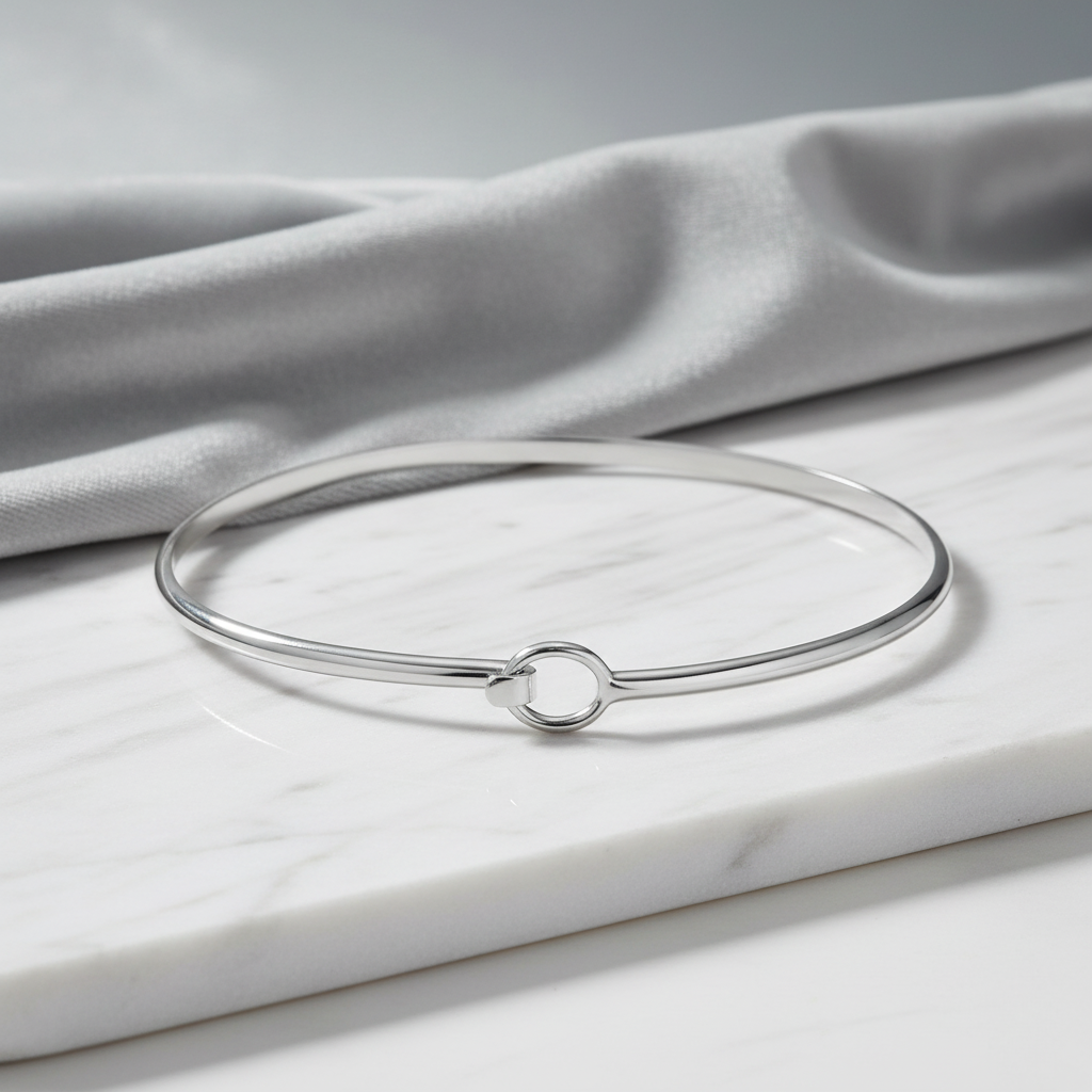 Hook closure bangle with elegant background