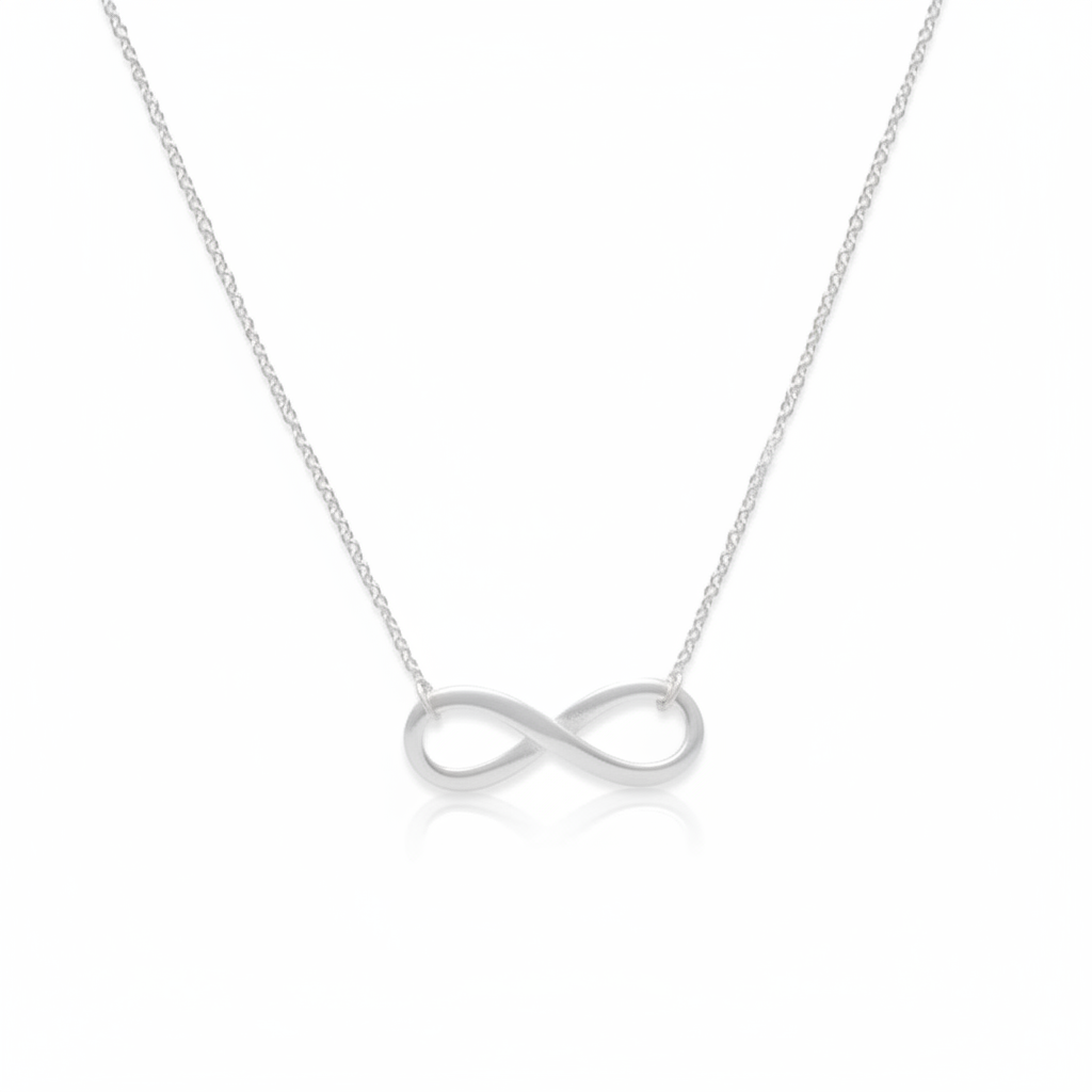 Infinity Necklace - Sterling Silver Polished Drop Pendant