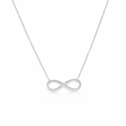 Infinity Necklace - Sterling Silver Polished Drop Pendant