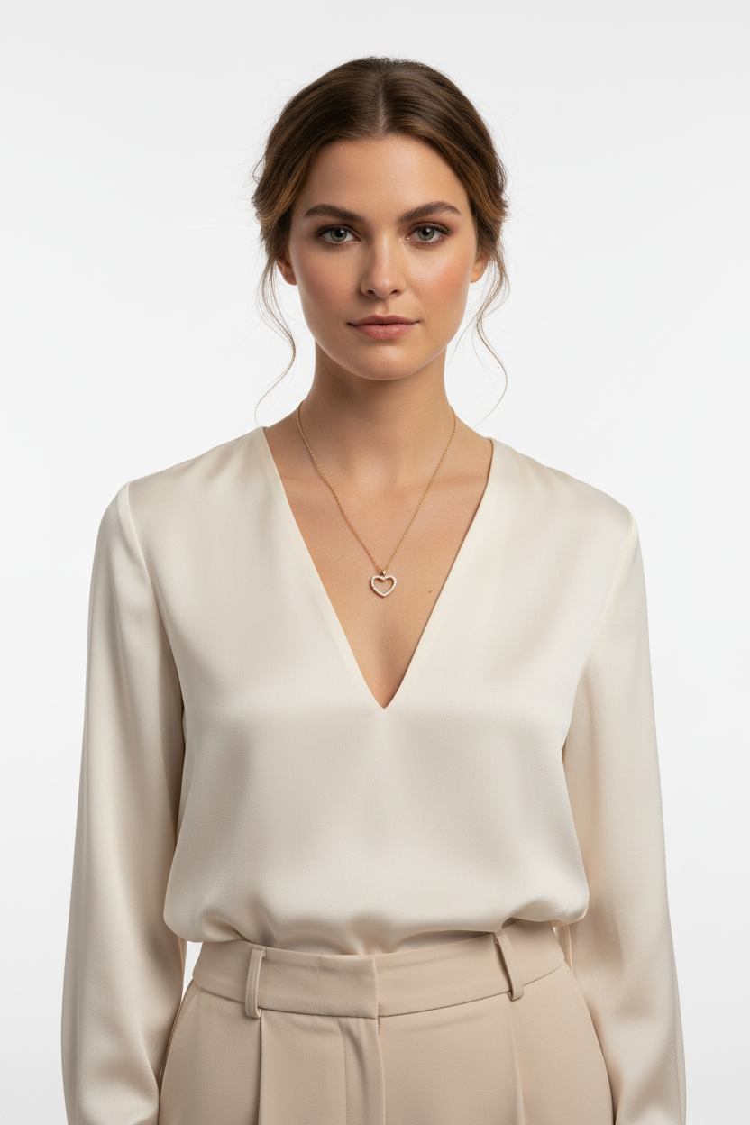 14 Karat Gold Plated Sterling Silver Heart Pendant Necklace with CZ, 16 Inch Chain with 2 Inch Extender, Lobster Clasp