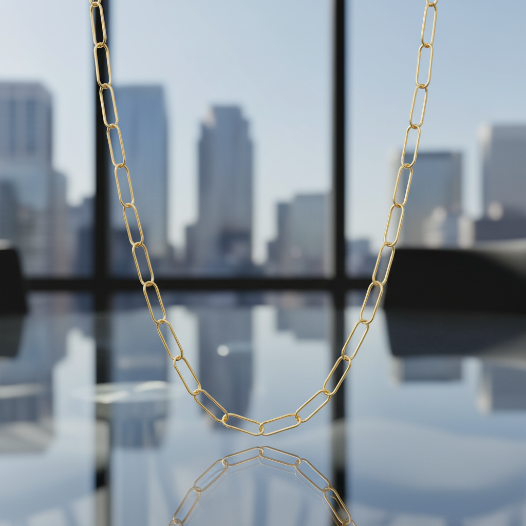 Paperclip Chain Necklace 14/20 Gold Filled 5x15mm Links 18 Inch