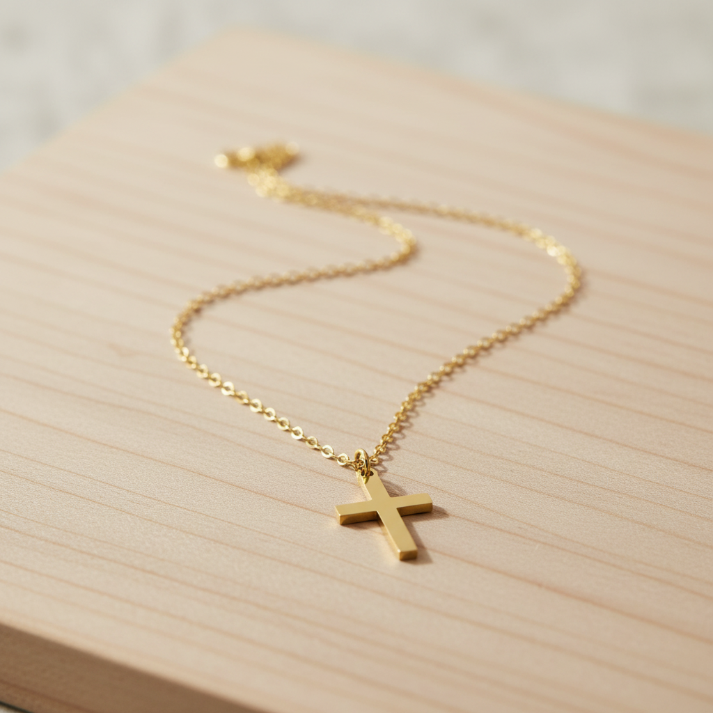 Cross Charm Necklace 14/20 Gold Filled 10x16mm Spring Ring 13+1 Inch