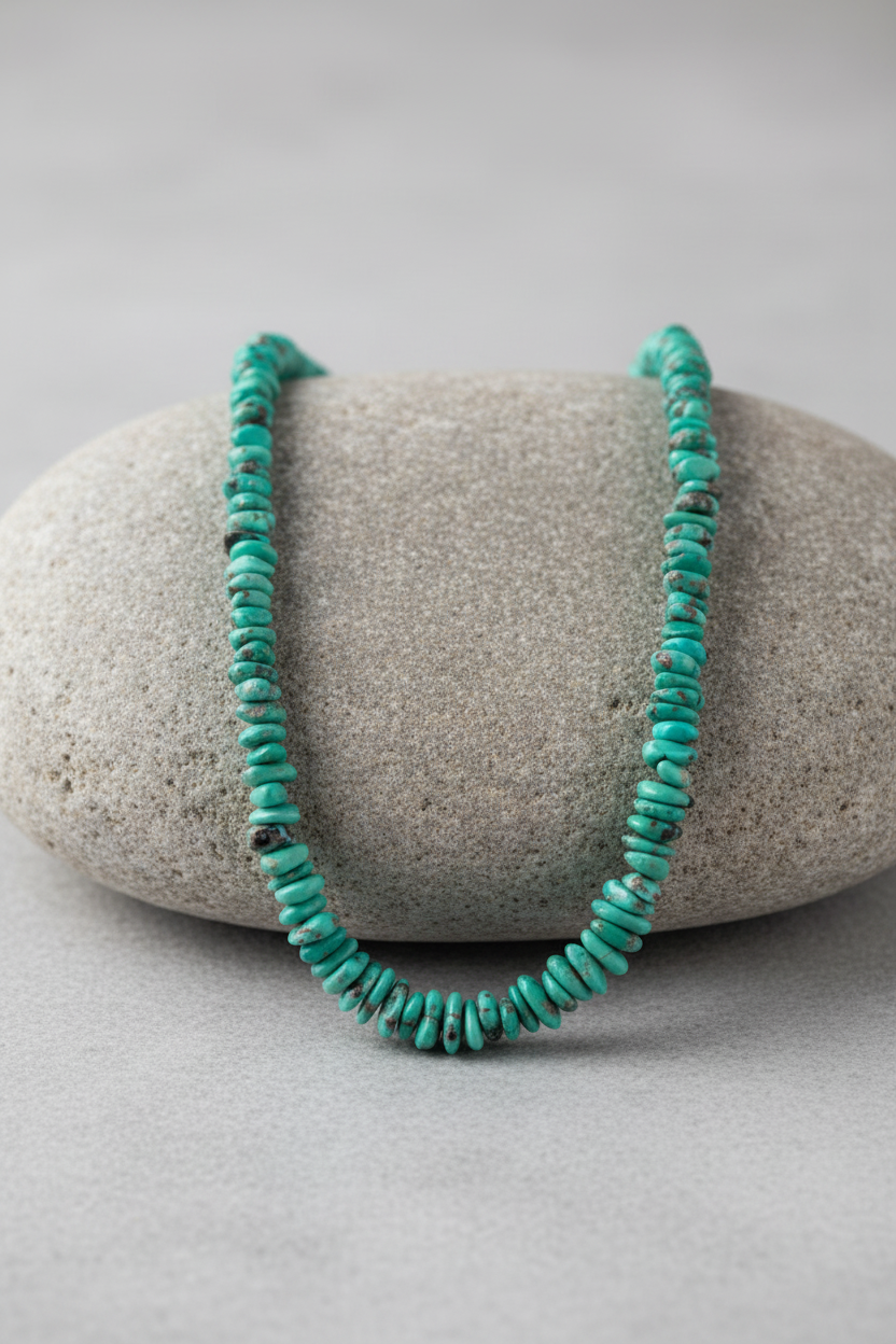 Mexican Campitos 19-Inch Sterling Silver Turquoise Nugget Necklace, Graduated 4-12mm Chips, Hook and Eye Closure, Made in USA