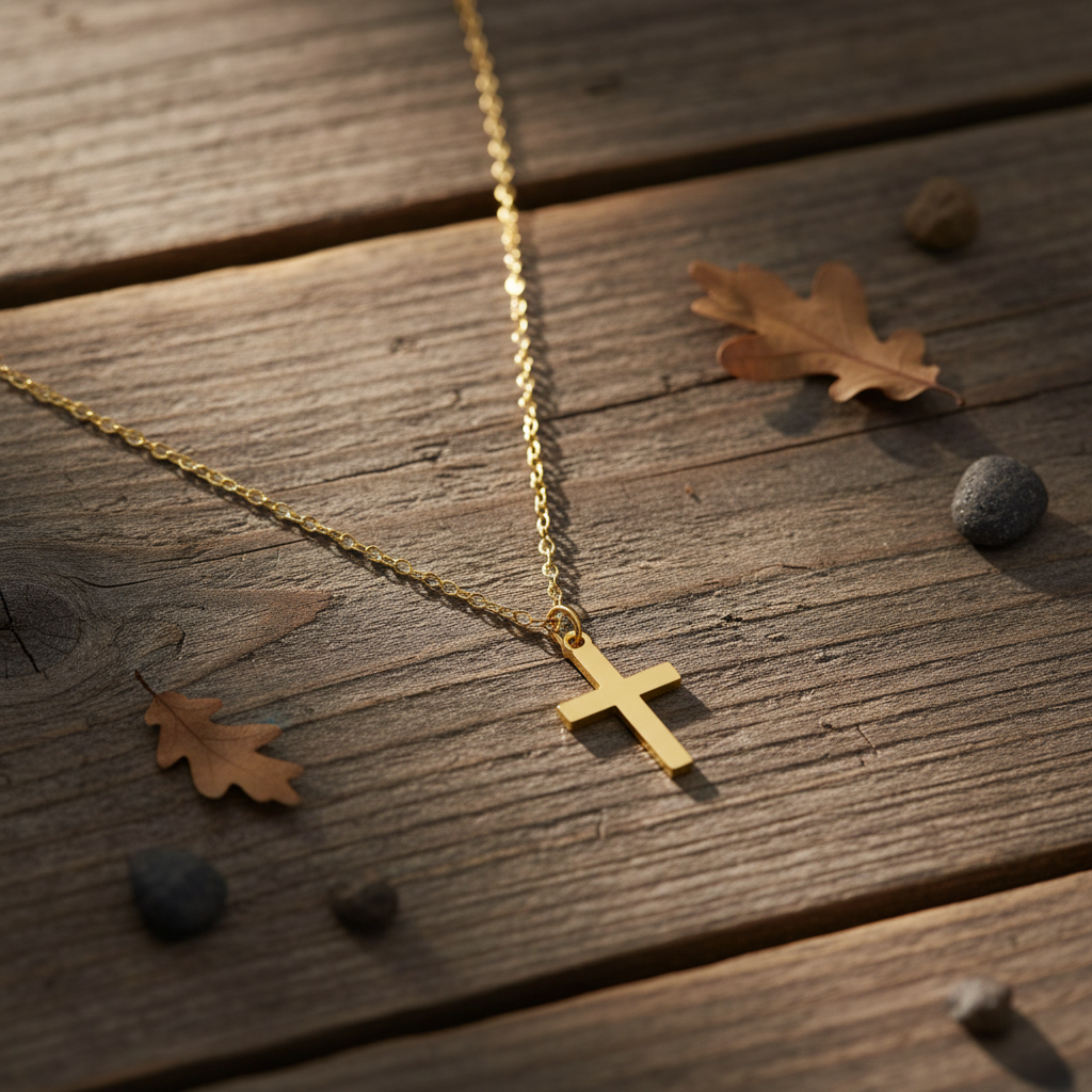 Cross Charm Necklace 14/20 Gold Filled 10x16mm Spring Ring 13+1 Inch