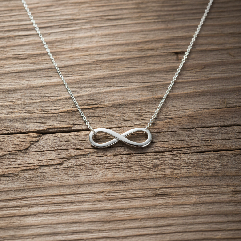 Infinity Necklace - Sterling Silver Polished Drop Pendant