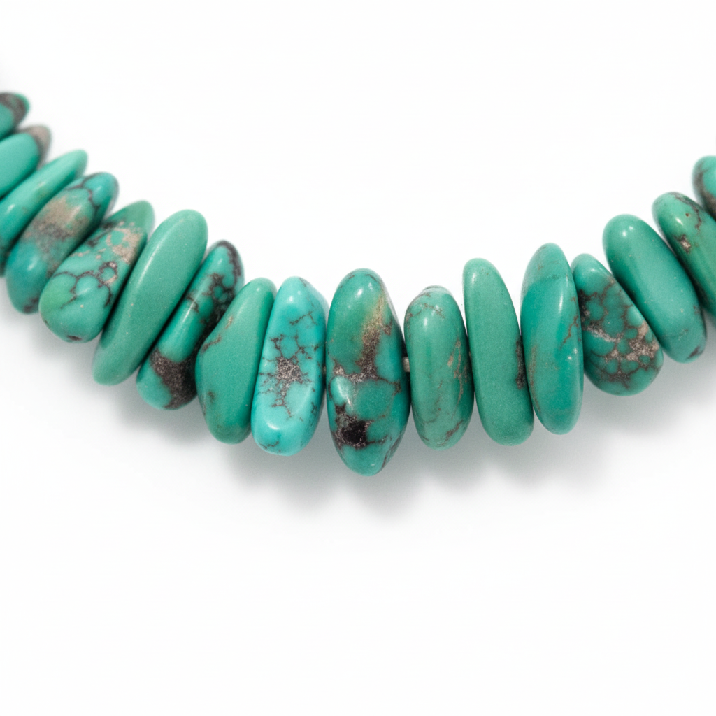 Mexican Campitos 19-Inch Sterling Silver Turquoise Nugget Necklace, Graduated 4-12mm Chips, Hook and Eye Closure, Made in USA