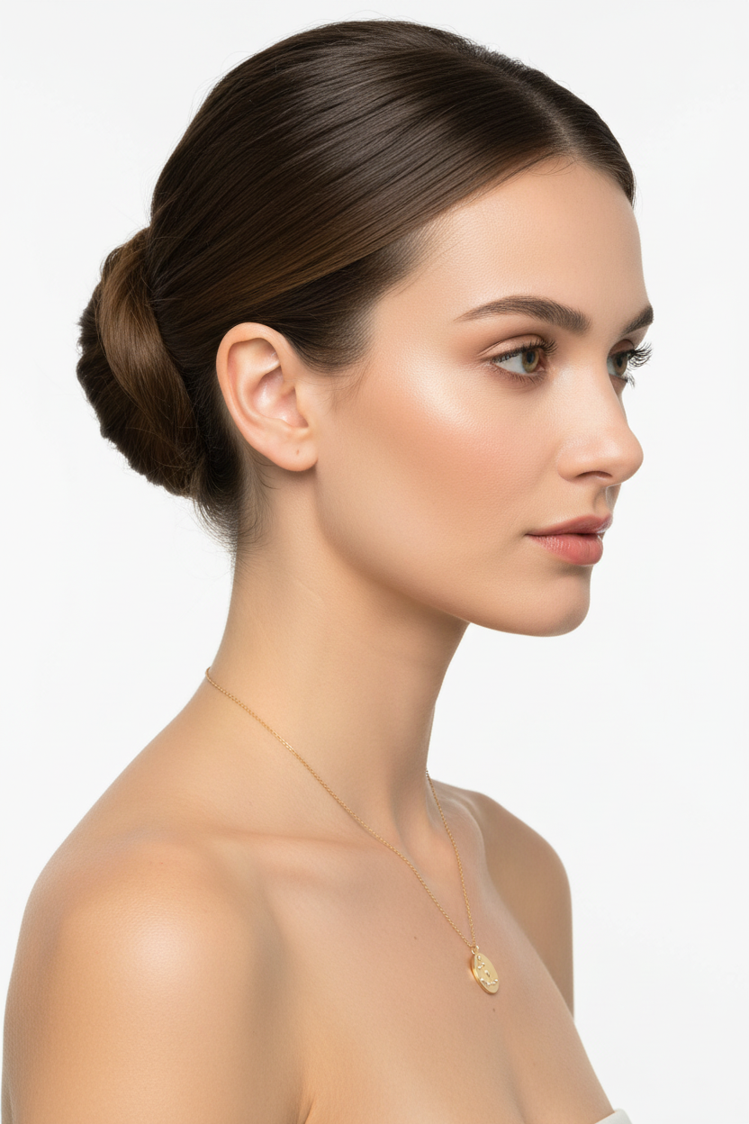 Capricorn Zodiac Constellation Coin Necklace, Sterling Silver, 16 Inch Chain with 2 Inch Extender