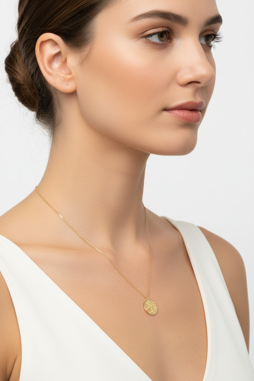 Sagittarius Zodiac Necklace - 14K Gold Plated Sterling Silver Constellation