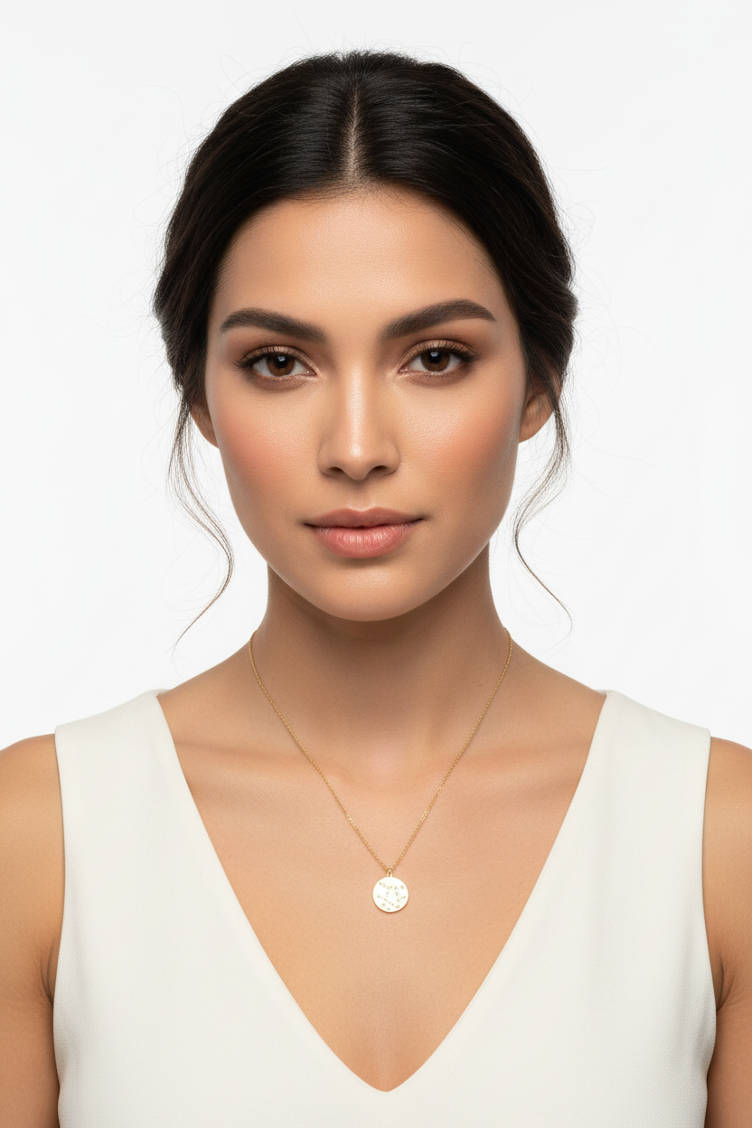 Zodiac Constellation Gemini Necklace, 16 Inch Chain with 2 Inch Extender, Cosmic Design