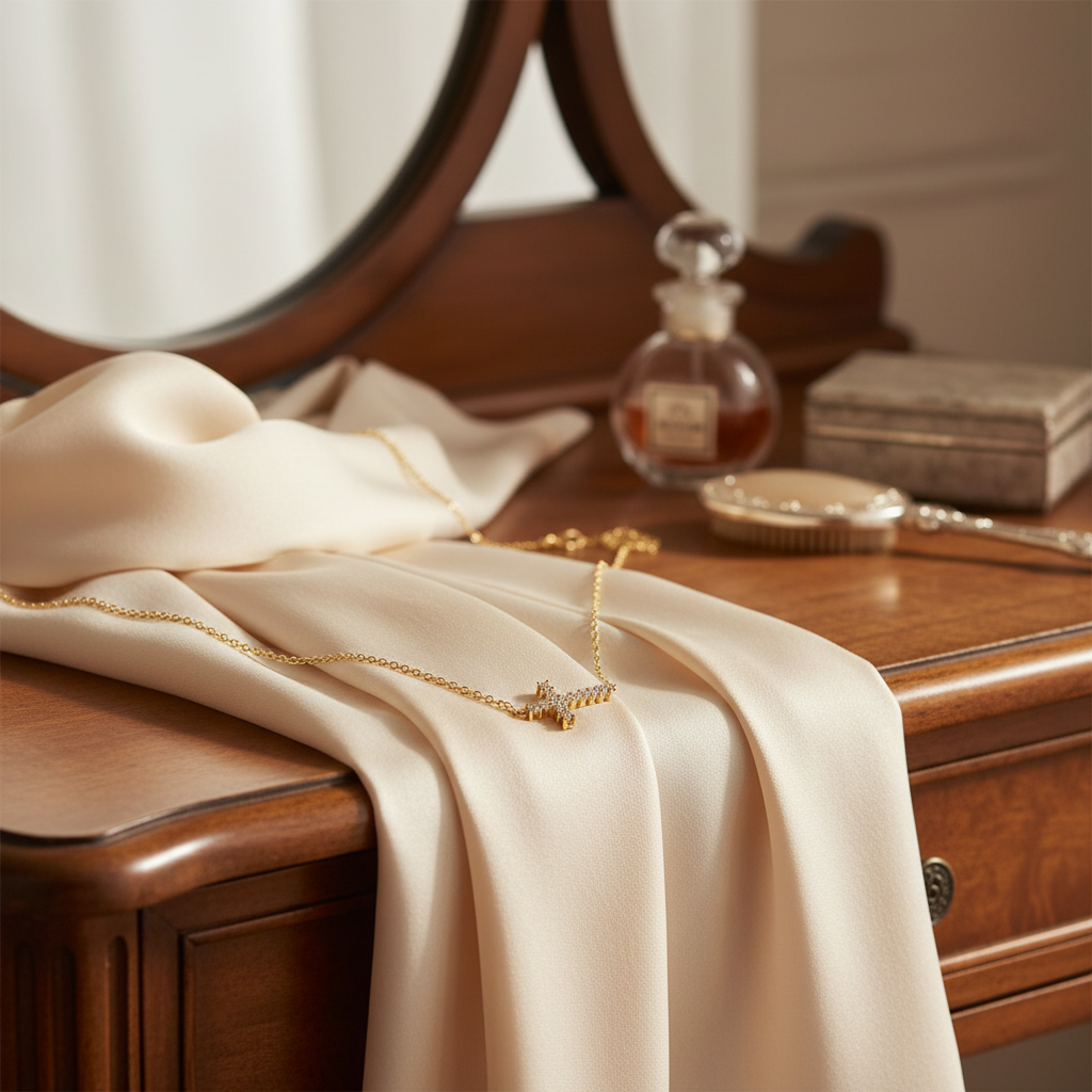 14 Karat Gold Plated Sterling Silver Necklace with Sideways CZ Cross, 16 Inch Chain, Lobster Clasp