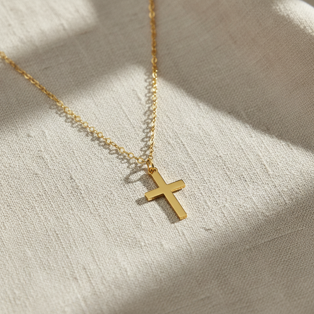 Cross Charm Necklace 14/20 Gold Filled 10x16mm Spring Ring 13+1 Inch