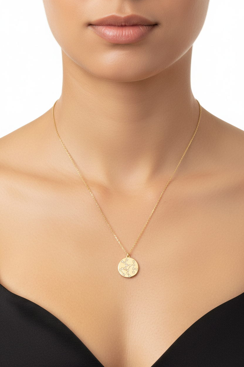 Sagittarius Zodiac Necklace - 14K Gold Plated Sterling Silver Constellation