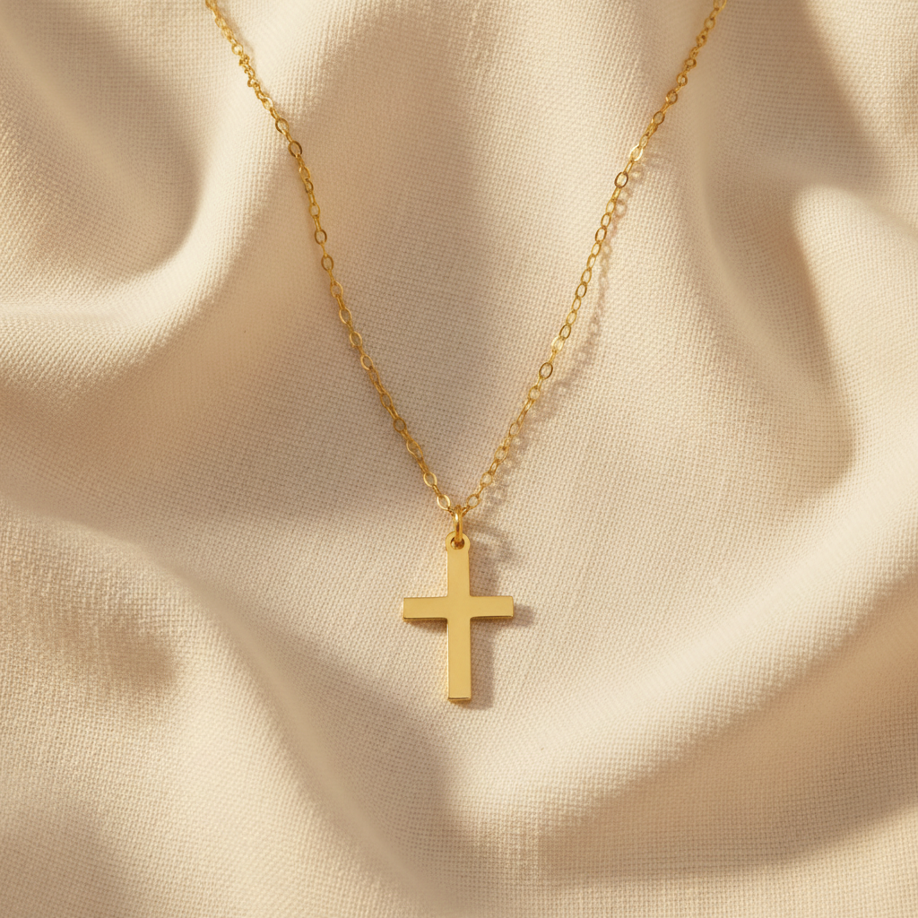 Cross Charm Necklace 14/20 Gold Filled 10x16mm Spring Ring 13+1 Inch