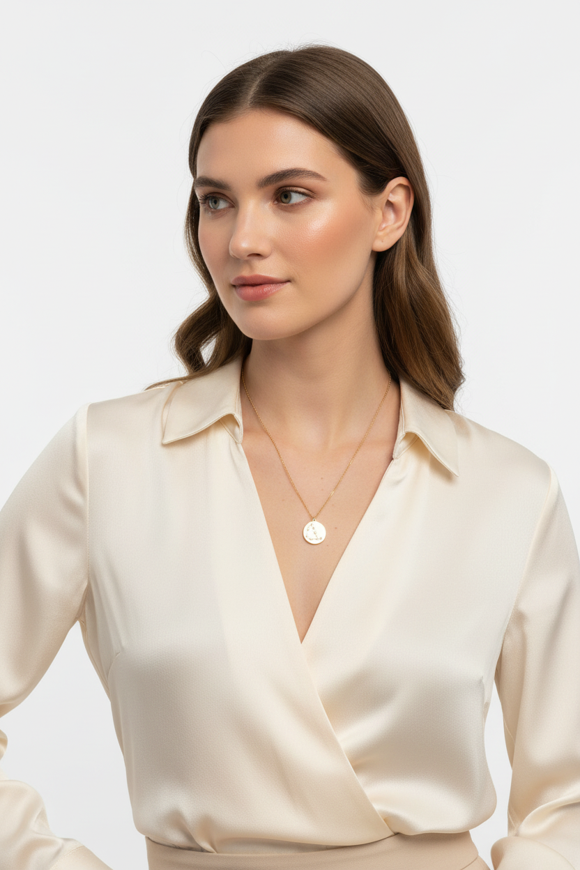 Capricorn Zodiac Constellation Coin Necklace, Sterling Silver, 16 Inch Chain with 2 Inch Extender