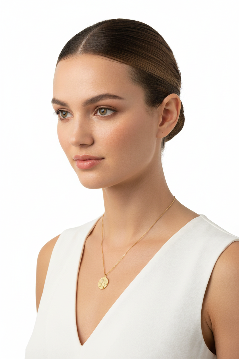 Zodiac Constellation Gemini Necklace, 16 Inch Chain with 2 Inch Extender, Cosmic Design