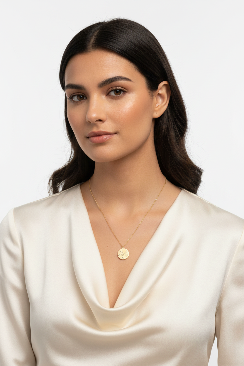 Sagittarius Zodiac Necklace - 14K Gold Plated Sterling Silver Constellation