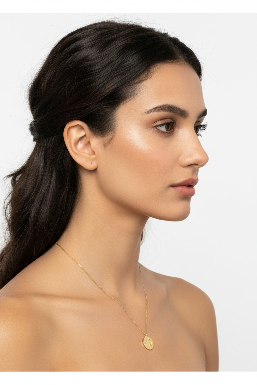 Libra Zodiac Necklace - 14K Gold Plated Sterling Silver Constellation Pendant