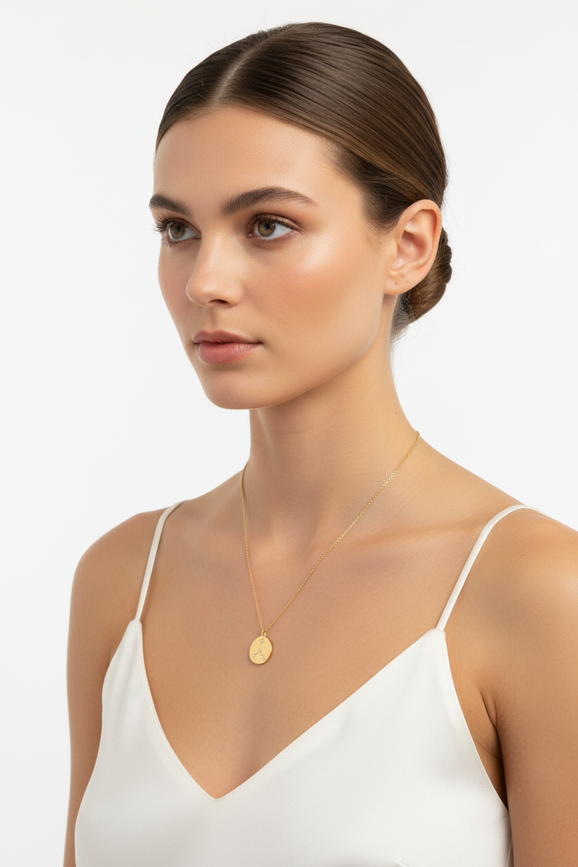 Cancer Zodiac Necklace - 14K Gold Plated Sterling Silver Constellation