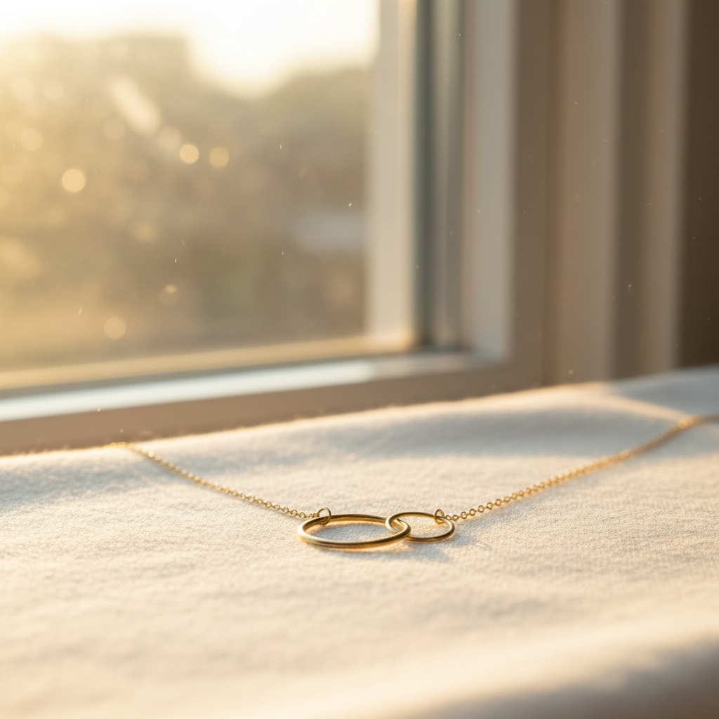 Circle Link Necklace 14K Gold Plated 925 Sterling Silver 10mm 16mm 16+2 Inch