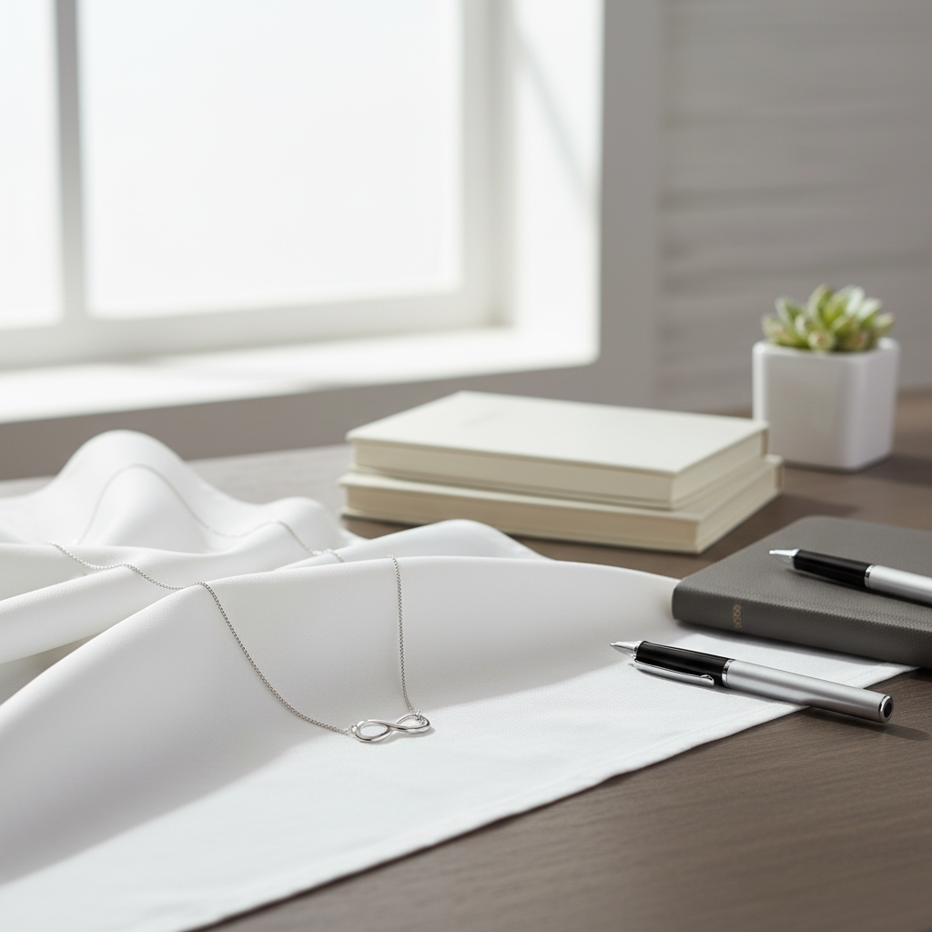 Infinity Necklace - Sterling Silver Polished Drop Pendant