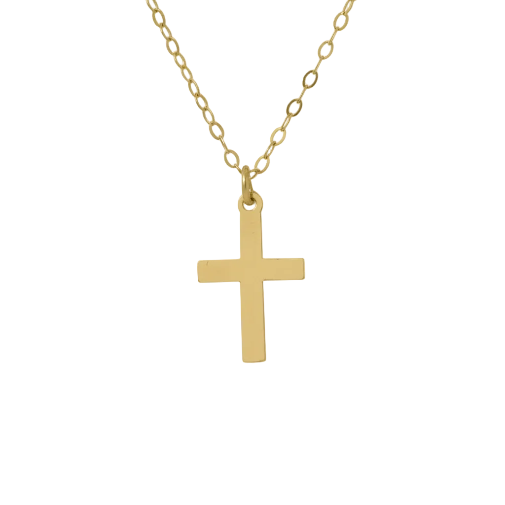 Cross Charm Necklace 14/20 Gold Filled 10x16mm Spring Ring 13+1 Inch