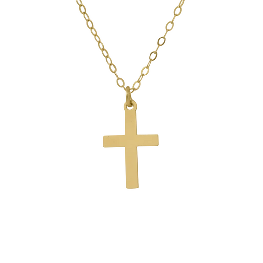 Cross Charm Necklace 14/20 Gold Filled 10x16mm Spring Ring 13+1 Inch
