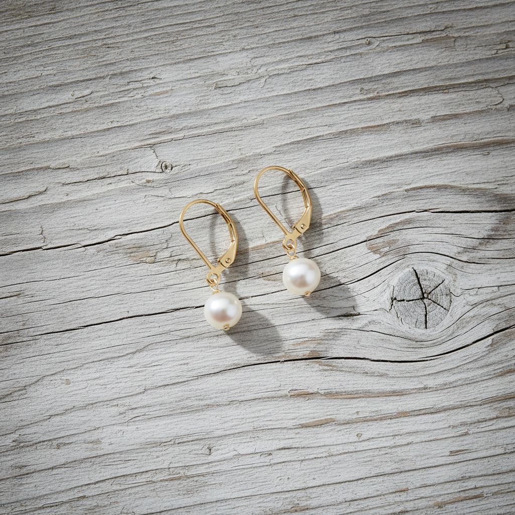 Single Freshwater Pearl Drop Earrings 14/20 Gold Filled Leverback 5.5-6mm 25.5mm