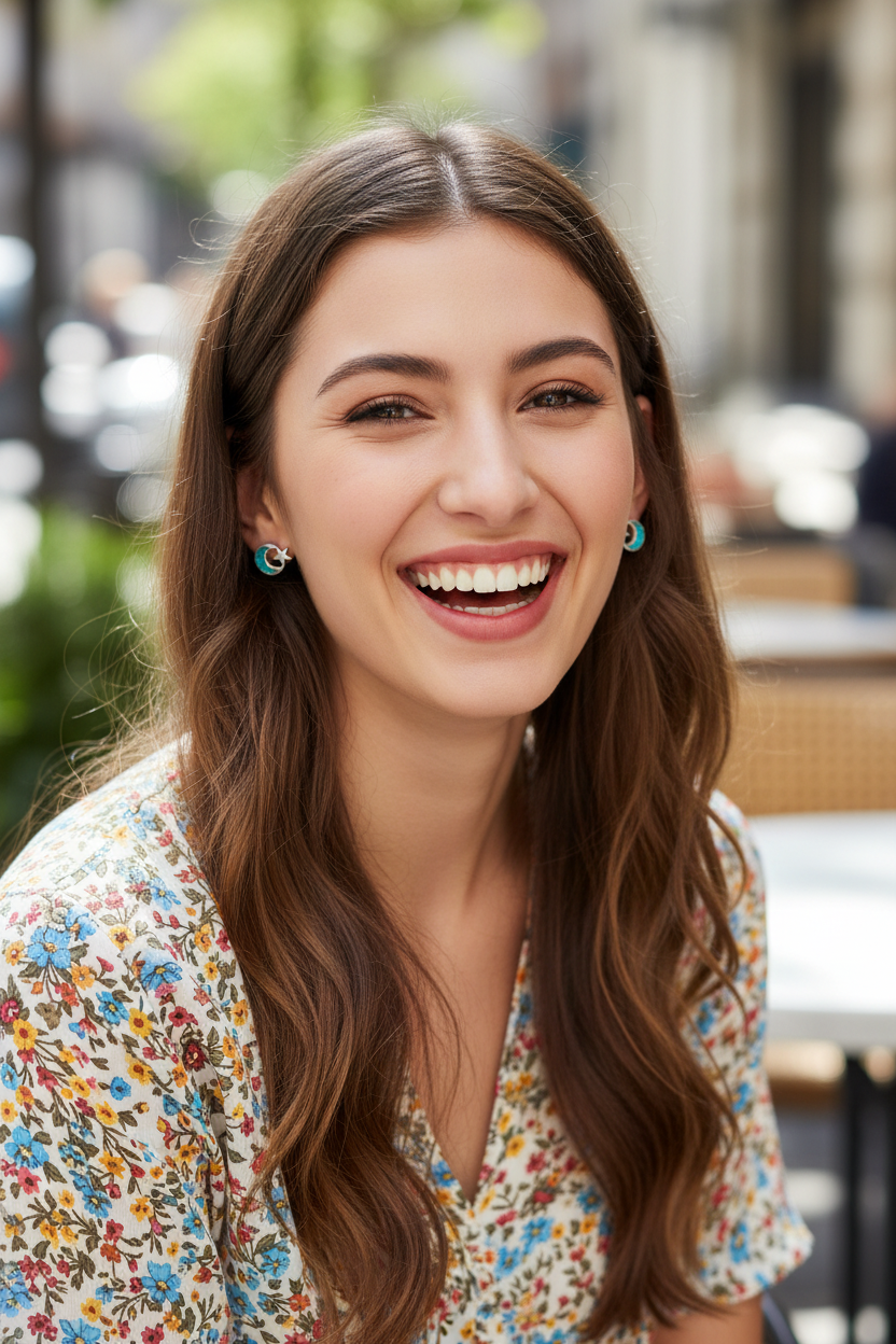 Joyful cafe portrait