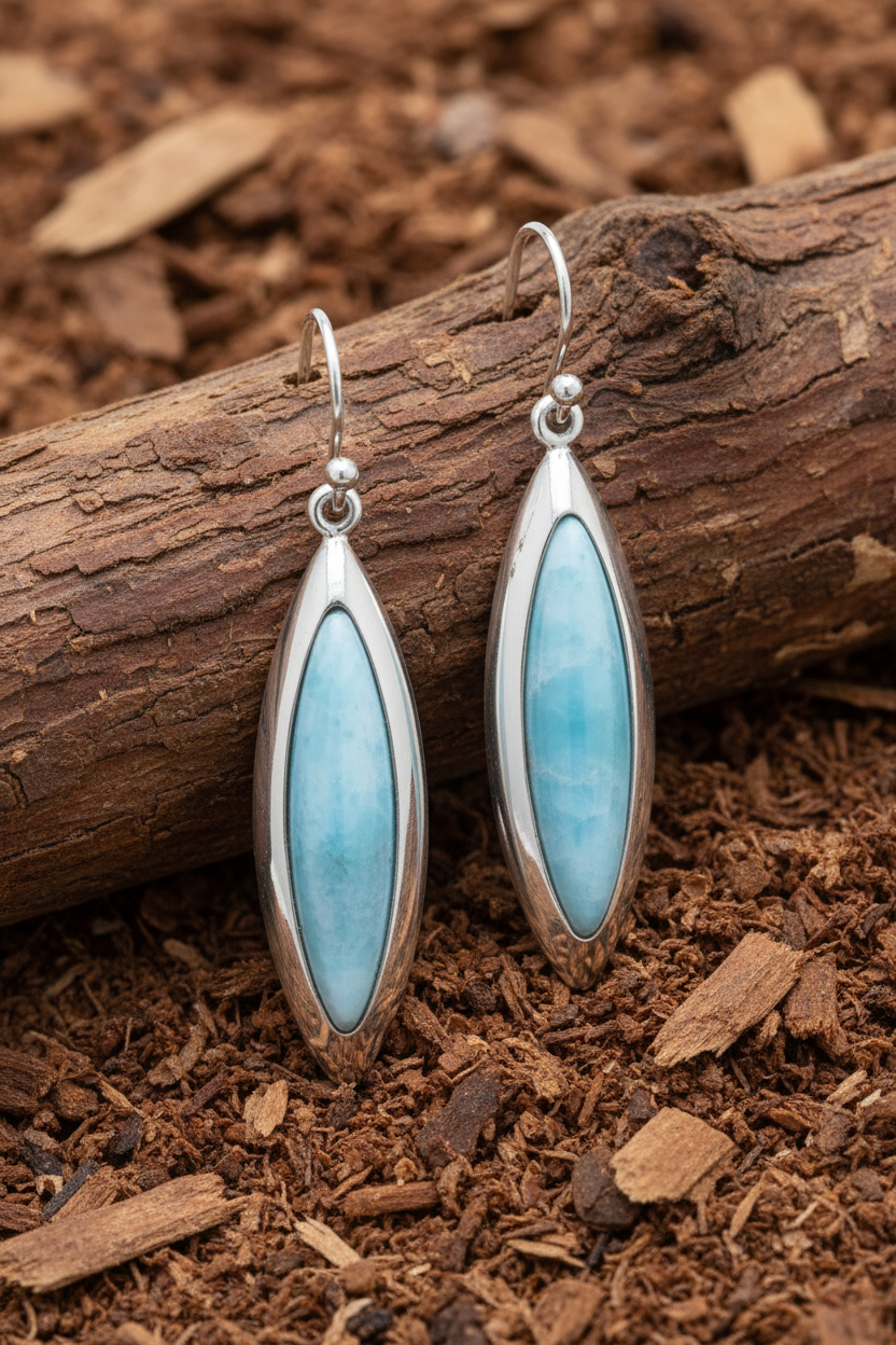 Natural Wood Shavings Marquise Larimar