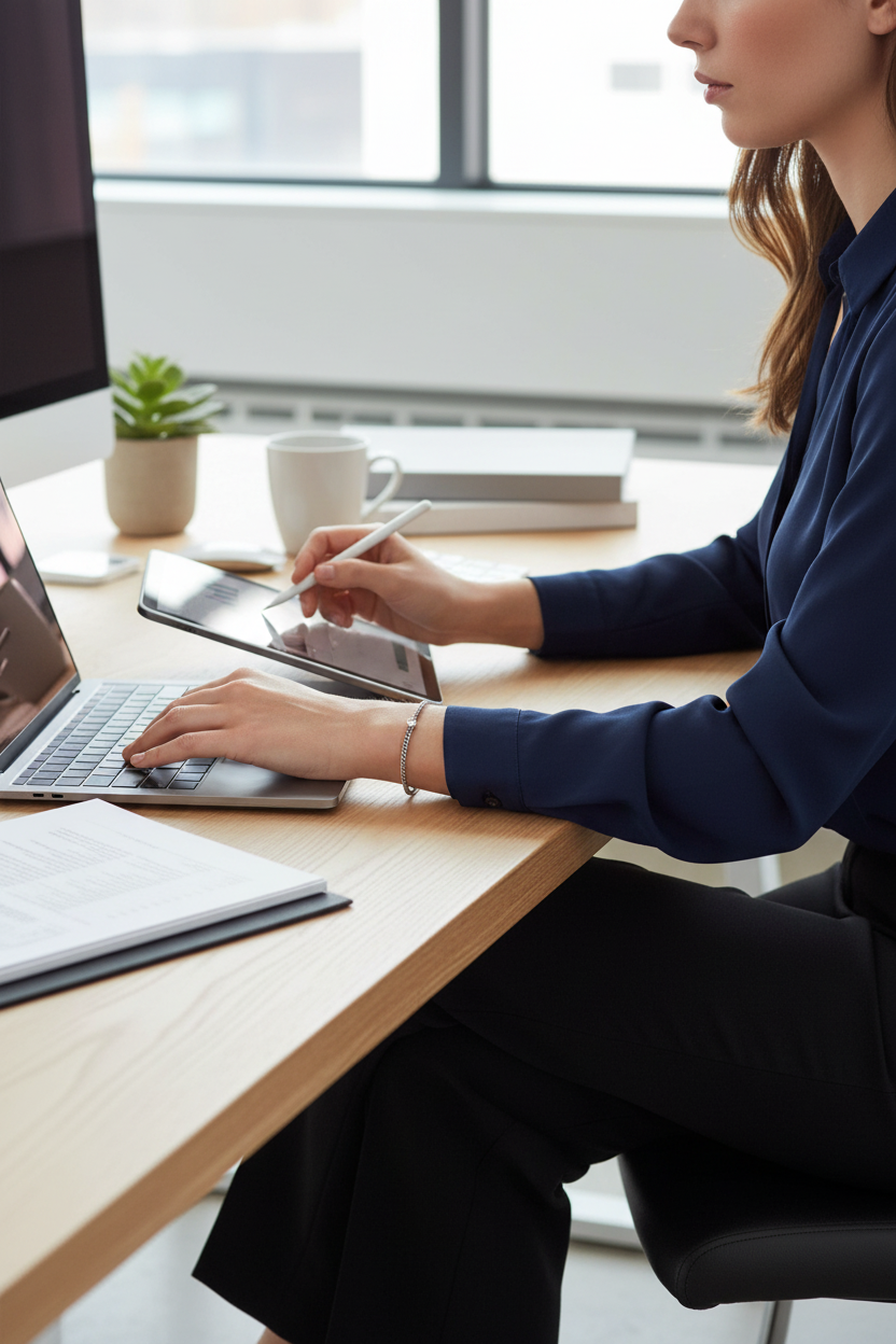 Office Scene - Silver Chain Crystal Bracelet