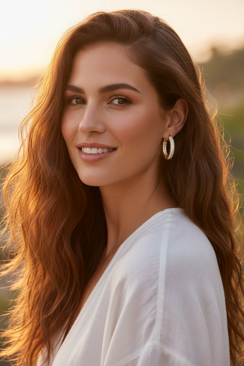 Outdoor Chic CZ Hoop