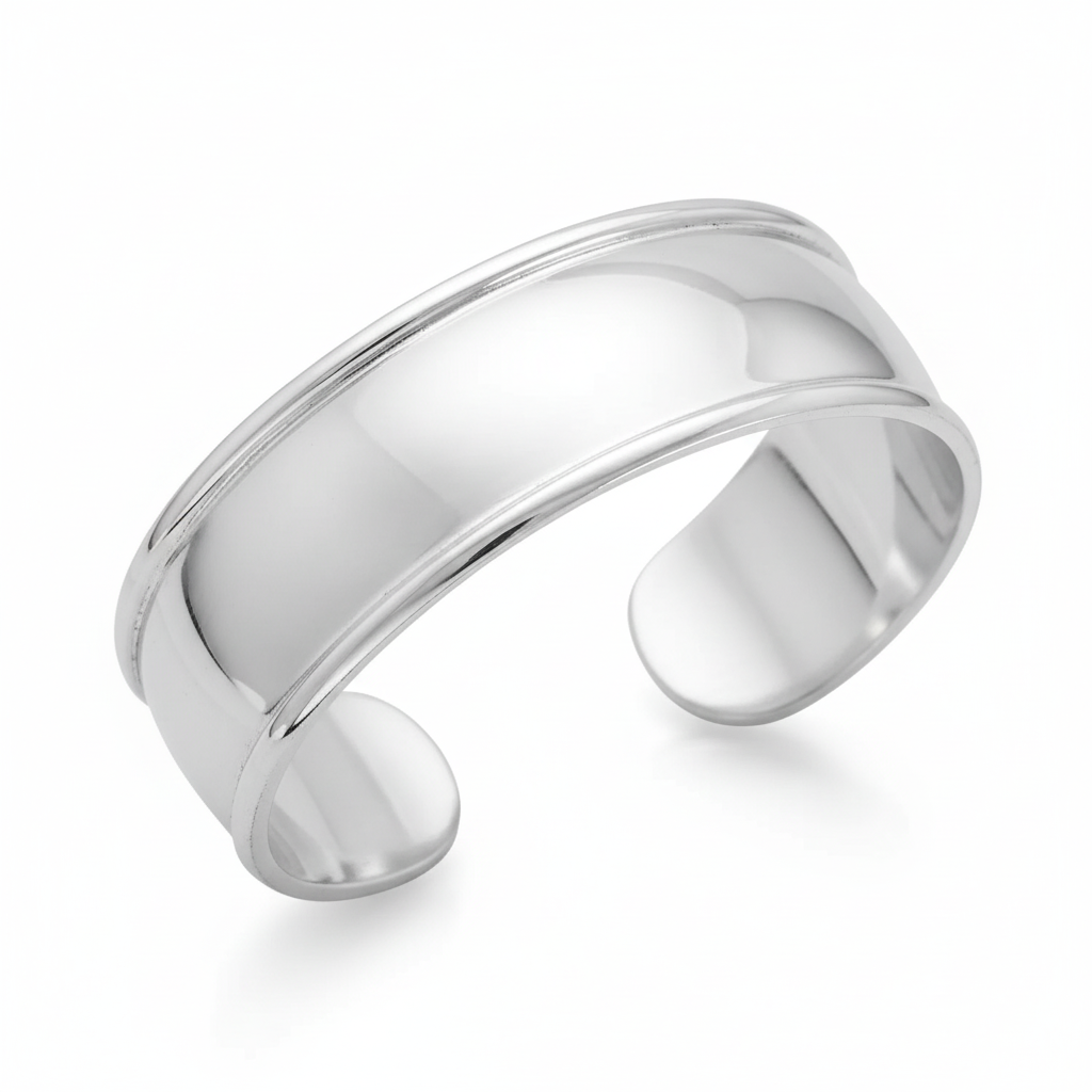 Polished cuff bracelet different angle