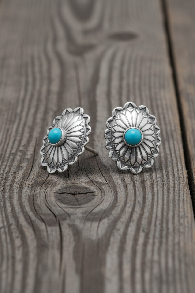 Reclaimed Wood Turquoise Concho