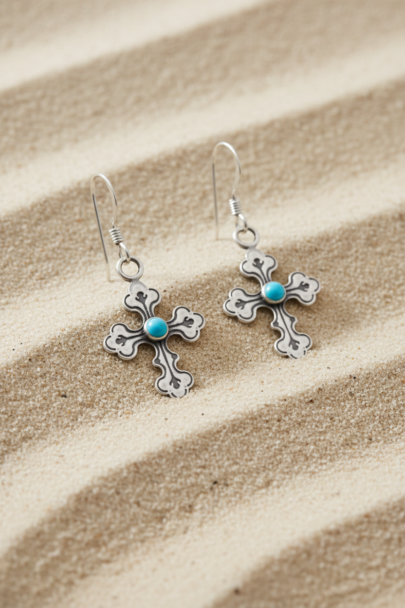 Rippled Sand Turquoise Cross