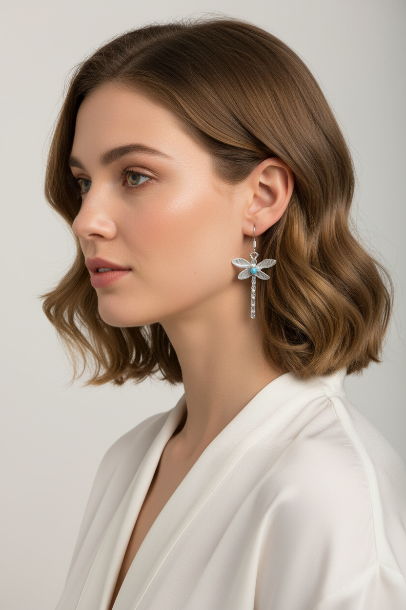 Romantic portrait with wavy hair