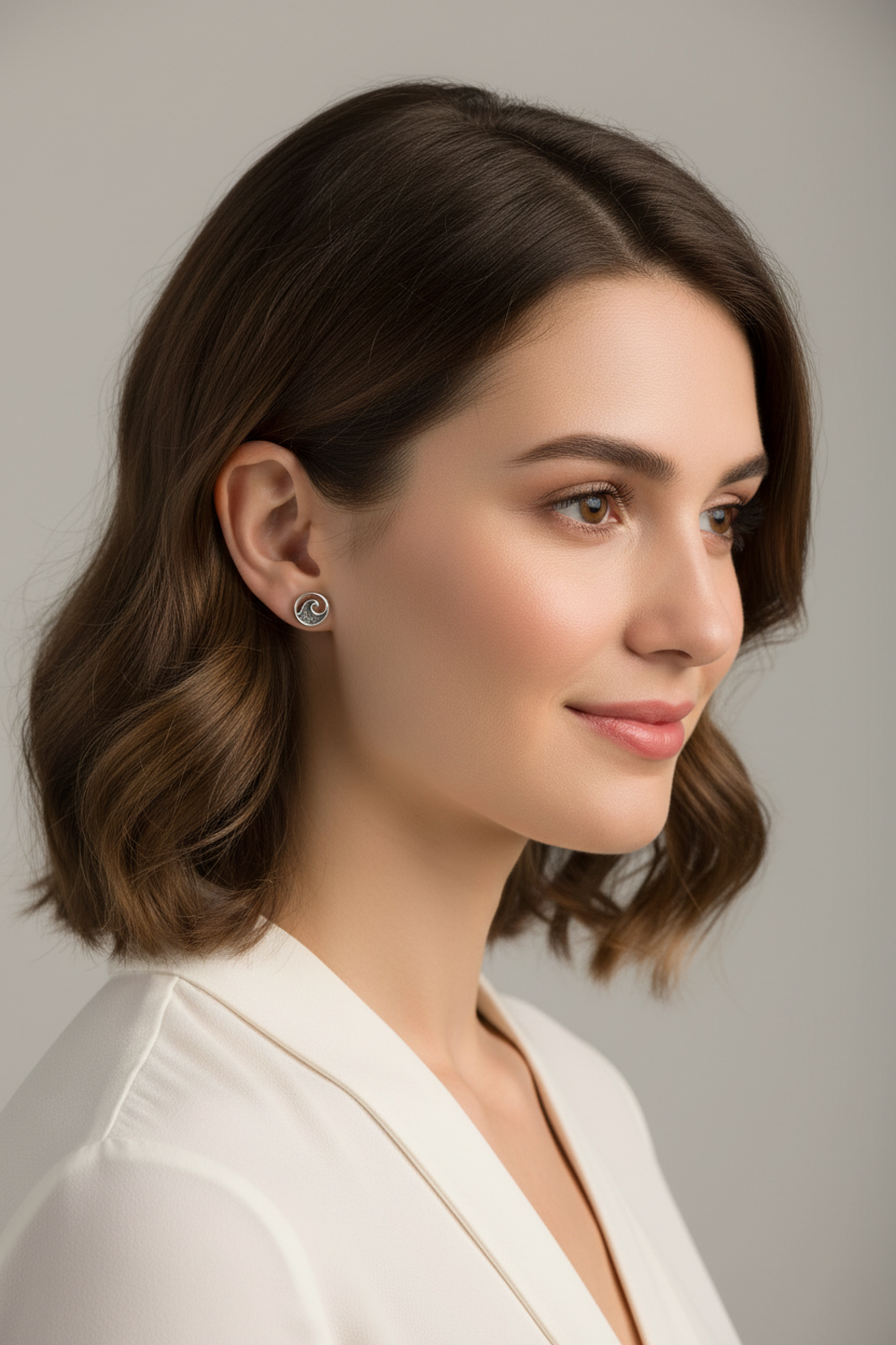 Romantic portrait with wavy hair