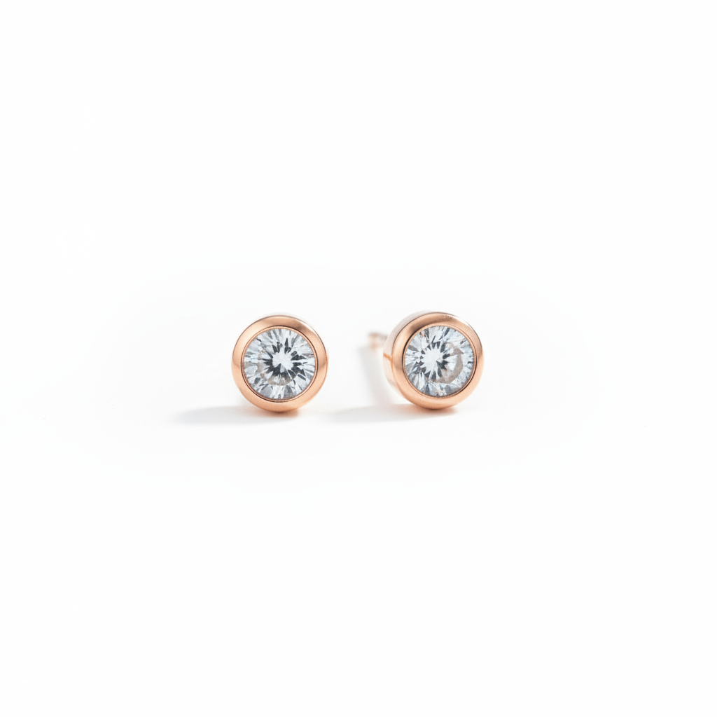 Rose Gold CZ White Macro