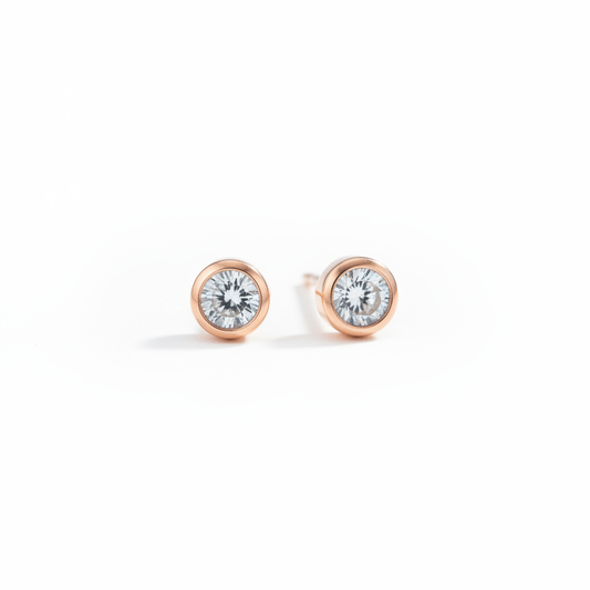 Rose Gold CZ White Macro