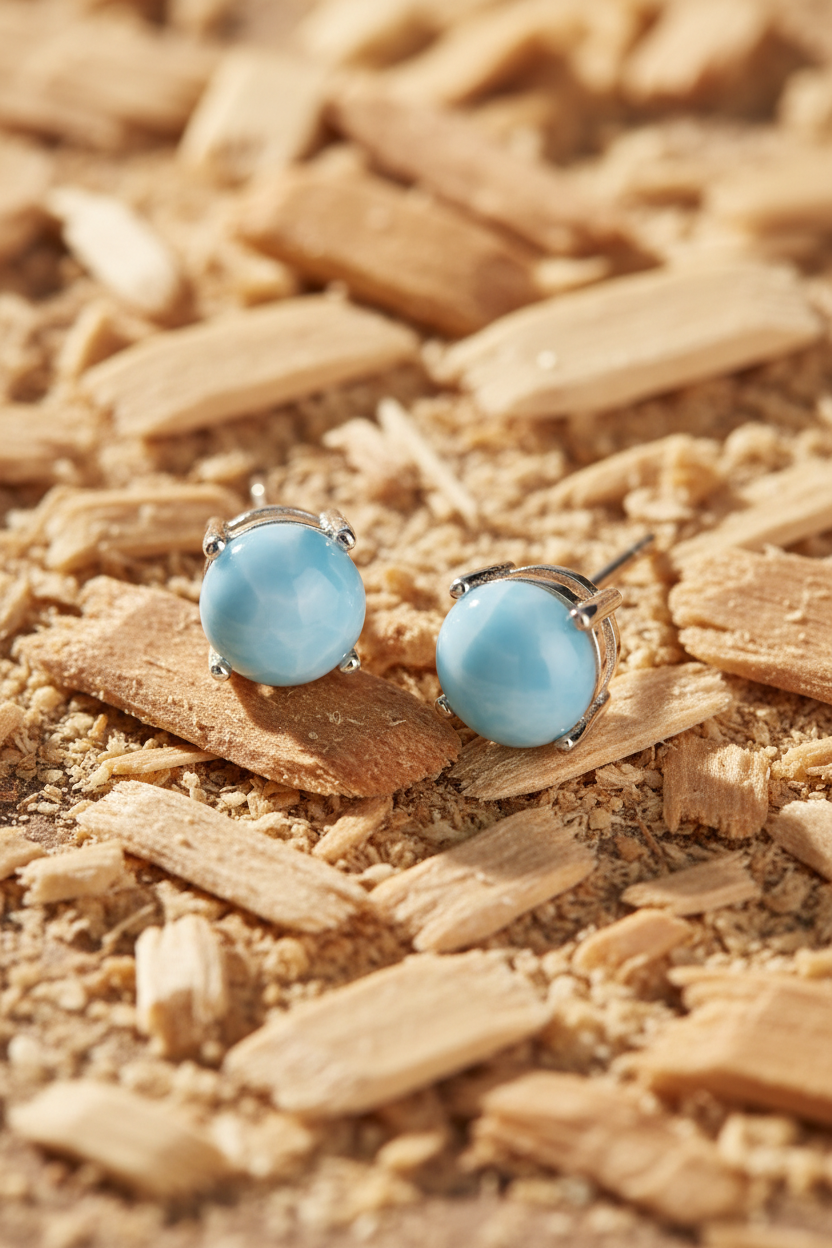 Scattered Wood Chips Larimar Studs