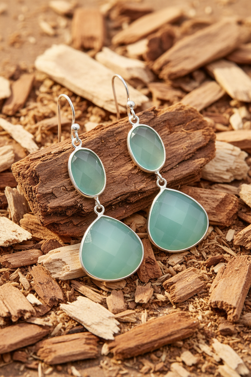 Scattered Wood Chips Sea Green Chalcedony