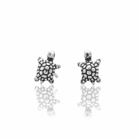 Sea Turtle Stud Earrings - White Background