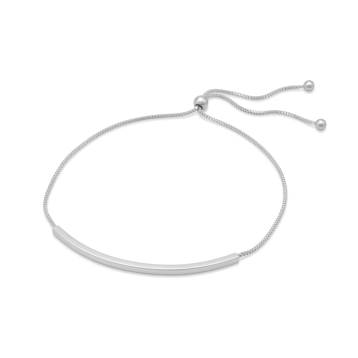 Polished Bar Bolo Bracelet 925 Sterling Silver 47mm Adjustable 9.25in