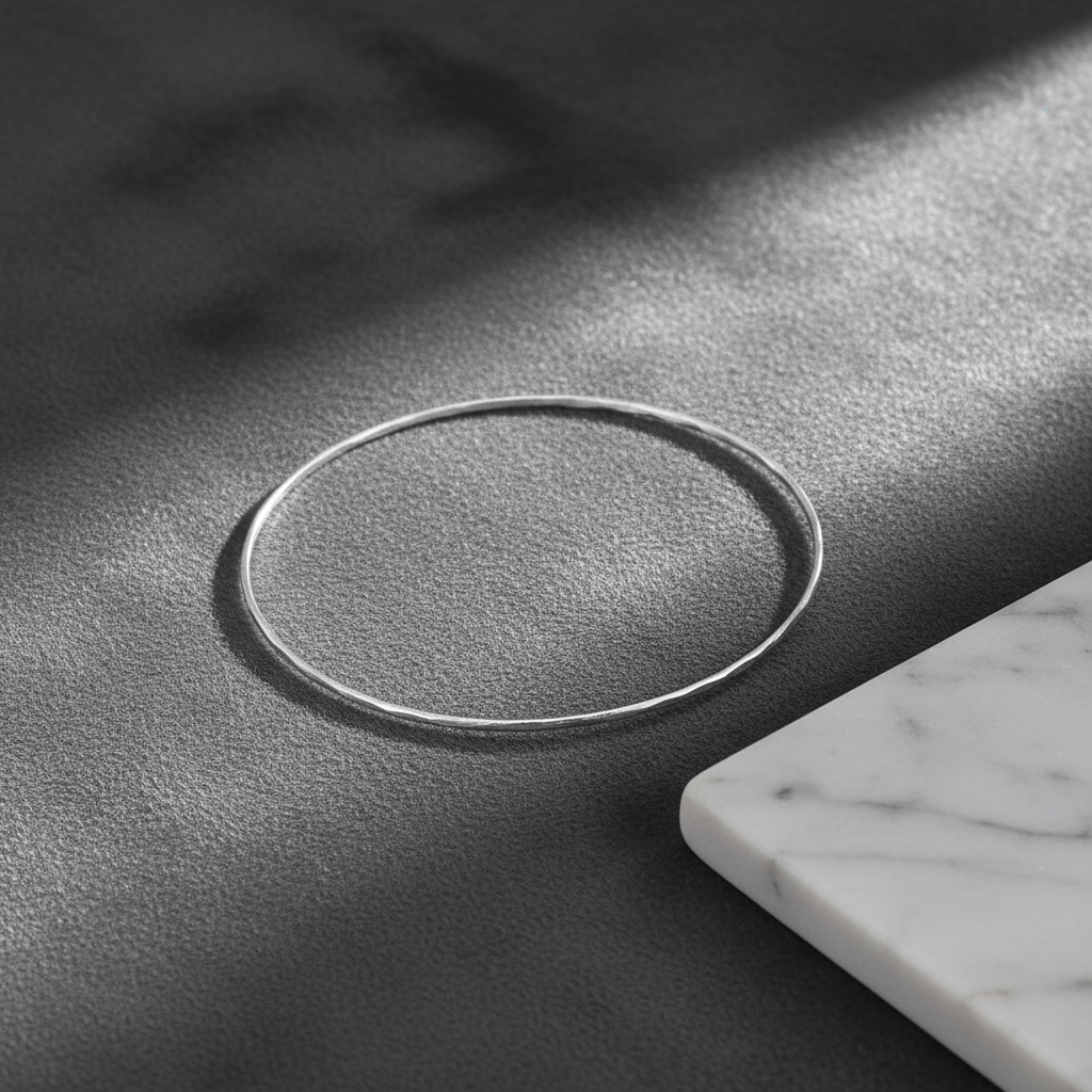 Silver-Tone Bangle Bracelet with Background