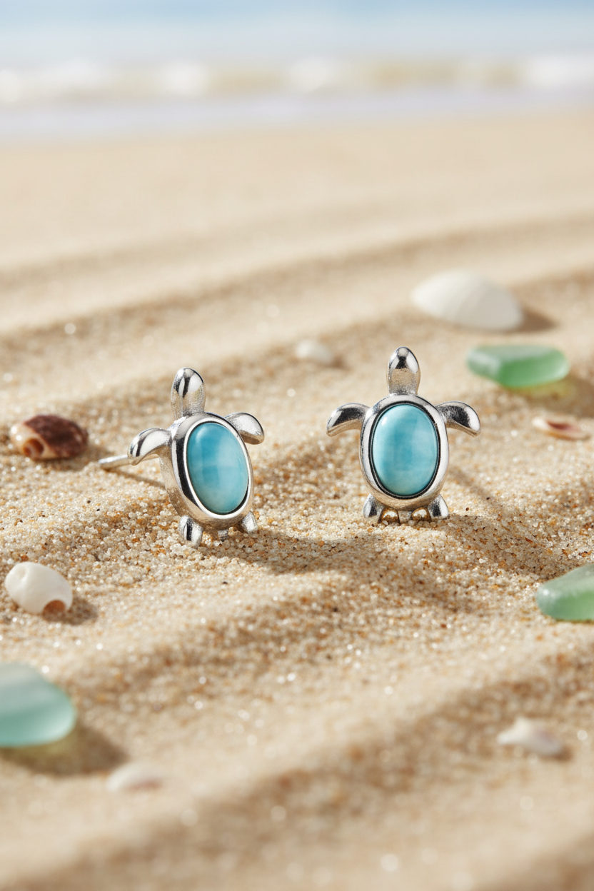 Smooth Beach Sand Larimar Turtle
