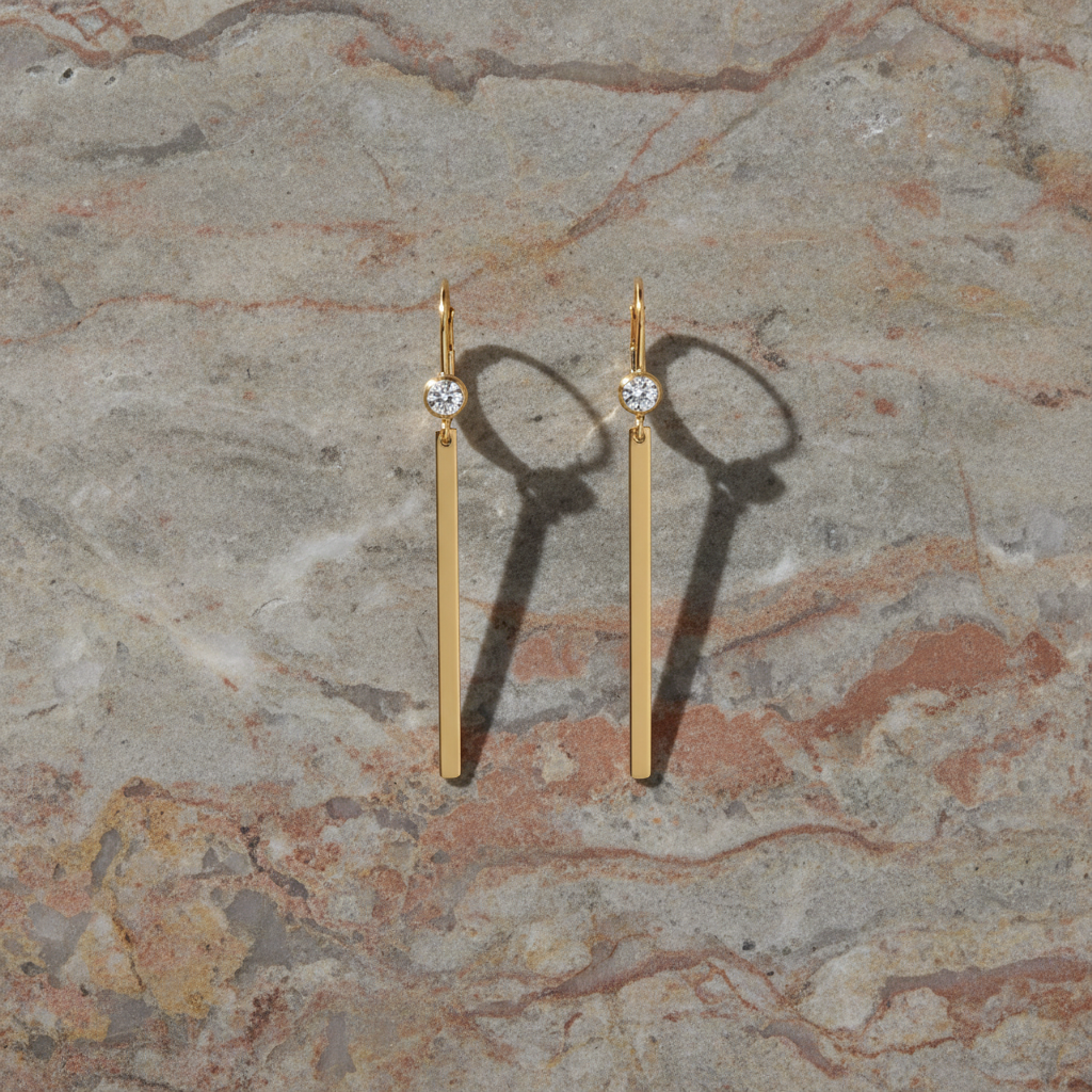 Top-down flat lay on stone