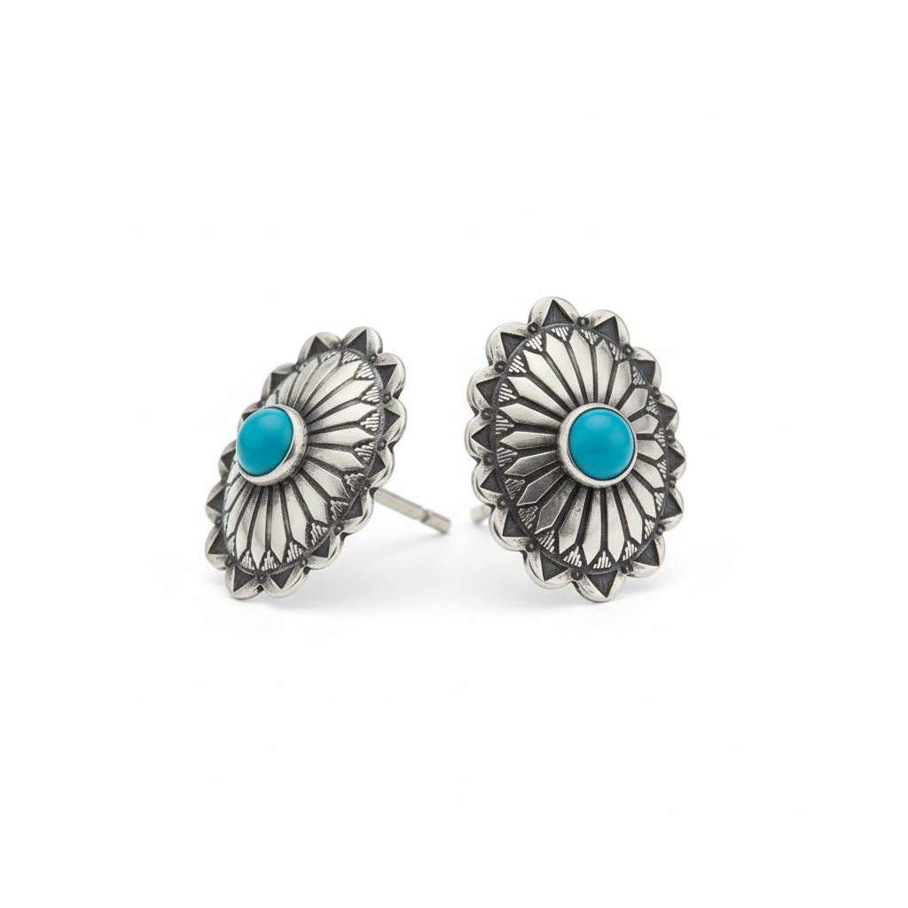 Turquoise Concho White Macro