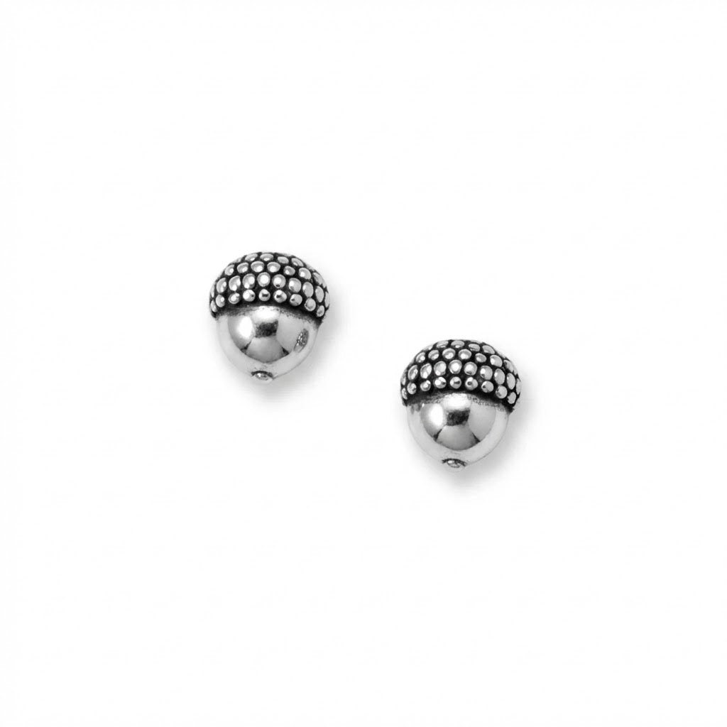 Acorn Stud Earrings 925 Sterling Silver 7mm Made in USA