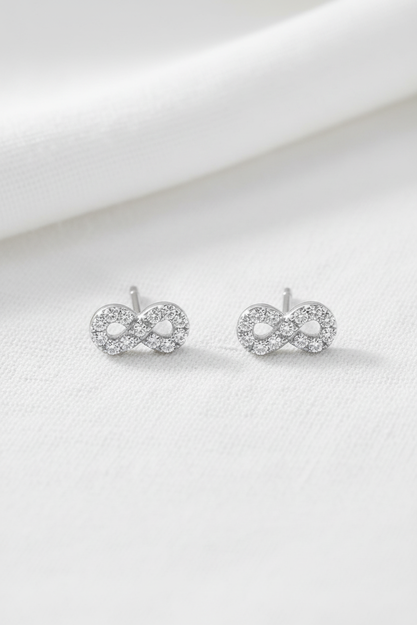 White Cotton Rhodium Infinity CZ